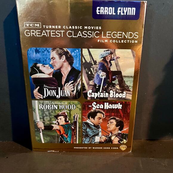 Errol Flynn DVD Collection 3 Discs TCM Classics Robin Hood, Sea Hawk, Don Juan - Picture 1 of 10